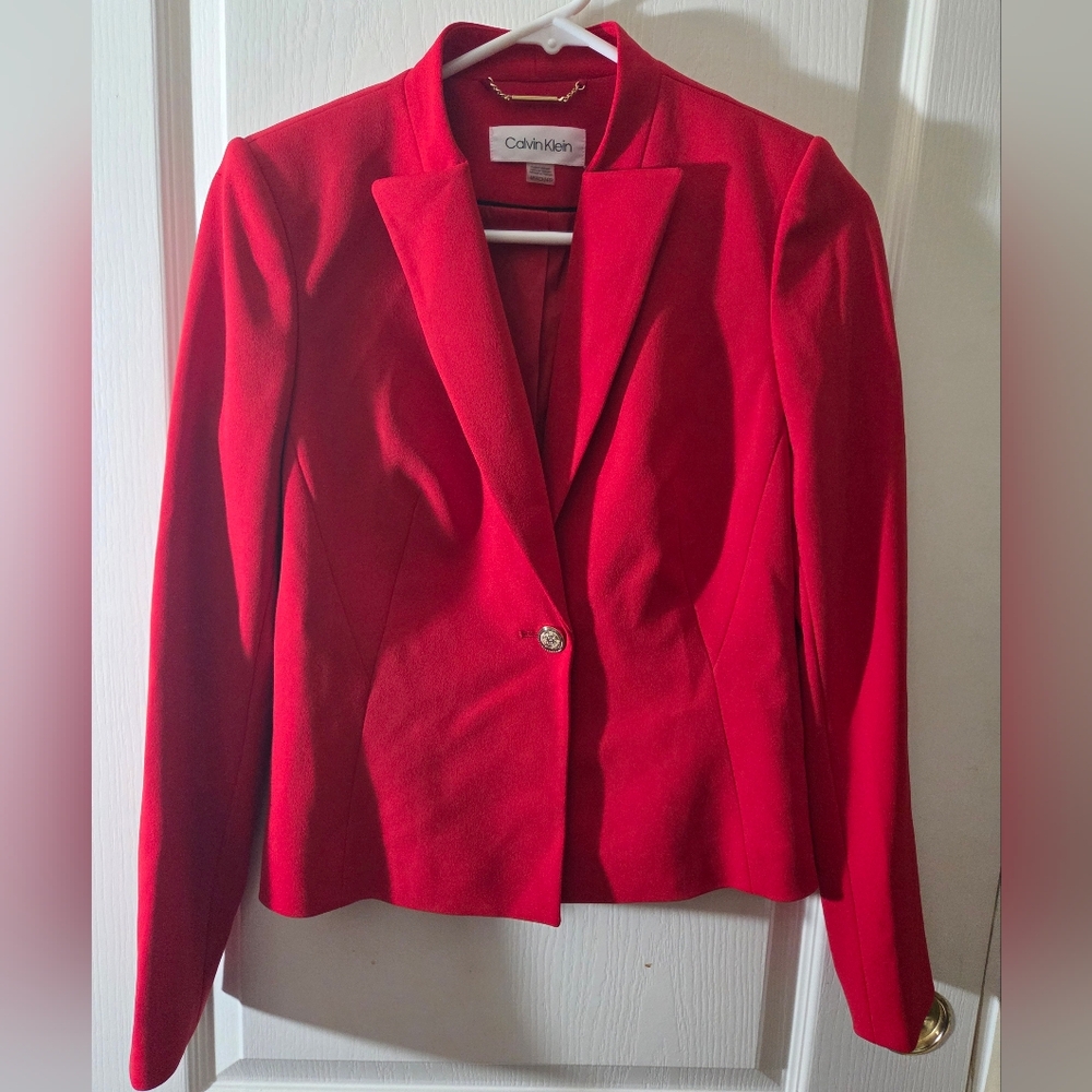 Calvin Klein Red Suit Jacket 4P